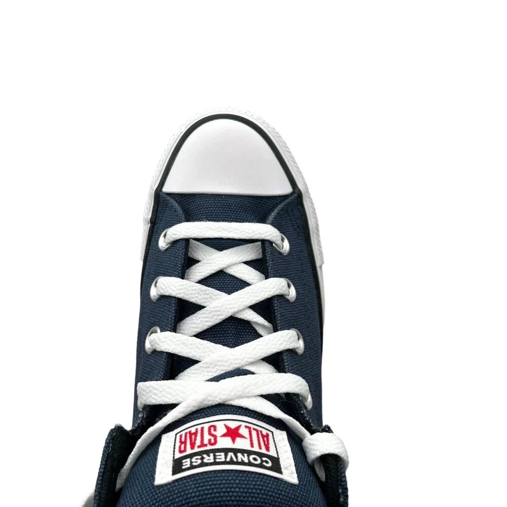Converse Chuck Taylor All Star Youth Boy's Mid Top Shoes Size 4 Navy Blue/Black